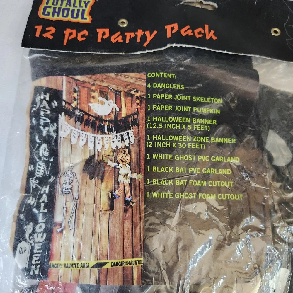 Totally Ghoul 12 pc Halloween Party Pack Vintage Kmart Decor Banners Ghost Bat